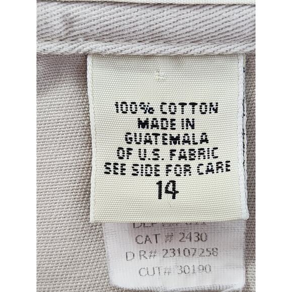 Vintage 90s Eddie Bauer High Rise Pleated Chino Pants Size 14 Khaki Tan Cotton - Picture 7 of 16